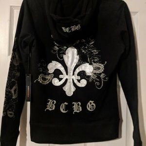 BCBG Max Azria Fleur de Lis Embellished Hoodie, SM